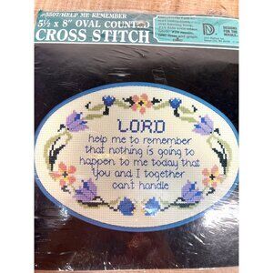 Help Me Remember 5.5" x 8" Oval Counted Cross Stitch Kit